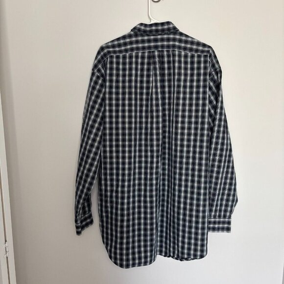 RALPH LAUREN Blake 100% Cotton Blue Plaid Button Down Pony Logo Long Sleeve XL - Picture 2 of 4